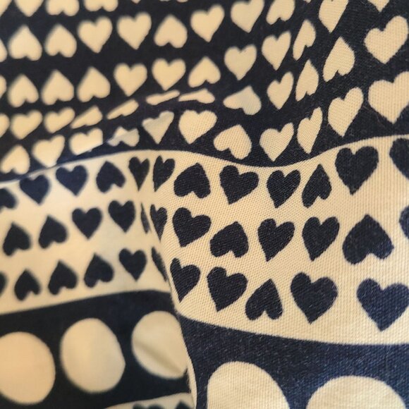 Loft Polka Dot Heart Print Puff Sleeve Blouse Top Womens Lg Petite Cottage - Picture 9 of 9